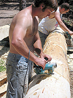 Peeled House Logs