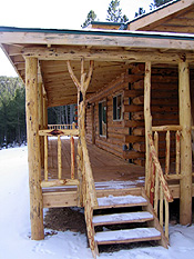 Hand-peeled Log posts with character