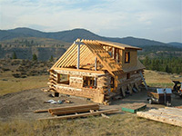 Picture of a Cabin Being Built with AkerWoods Logs from Customer: Linda Odell