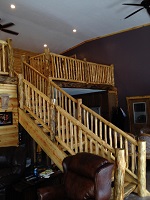 Log Railings Shown, made from Ponderosa Pine