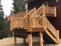 Log Railings Shown, made from Ponderosa Pine